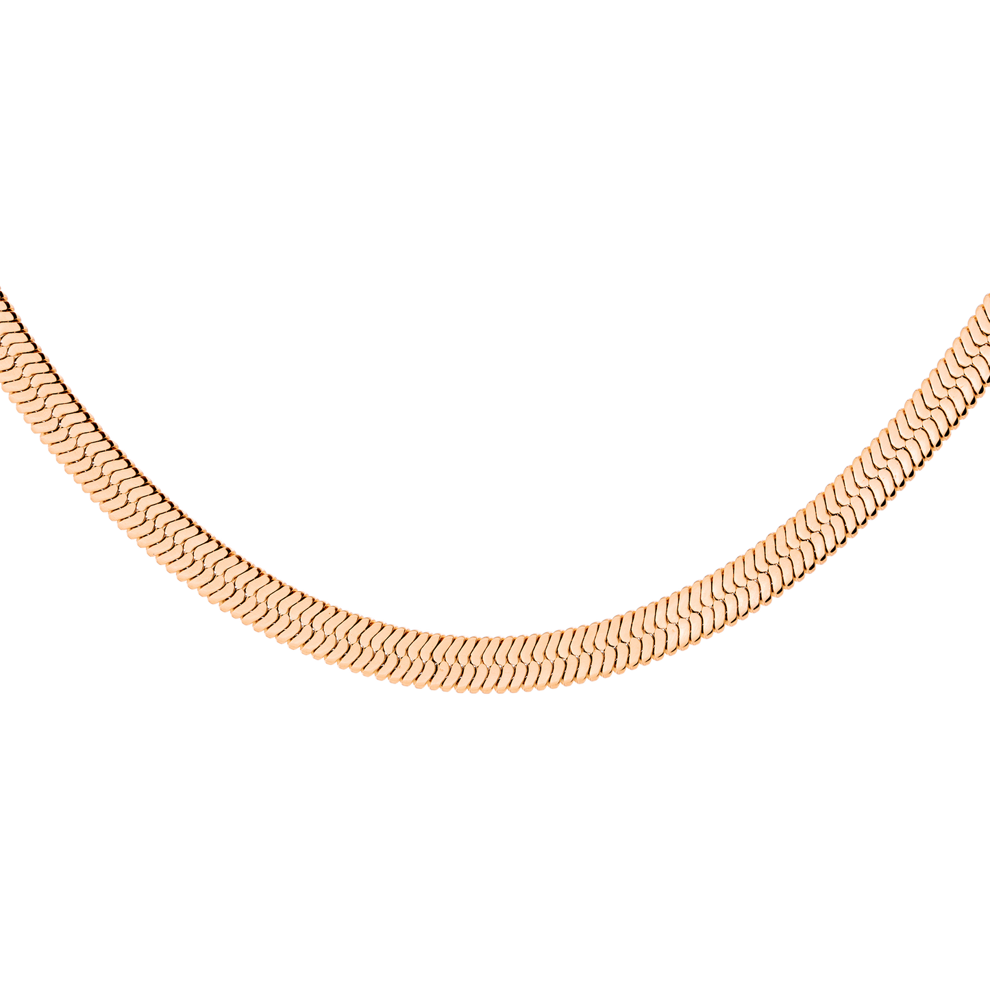 Bold Herringbone Necklace Rose Gold