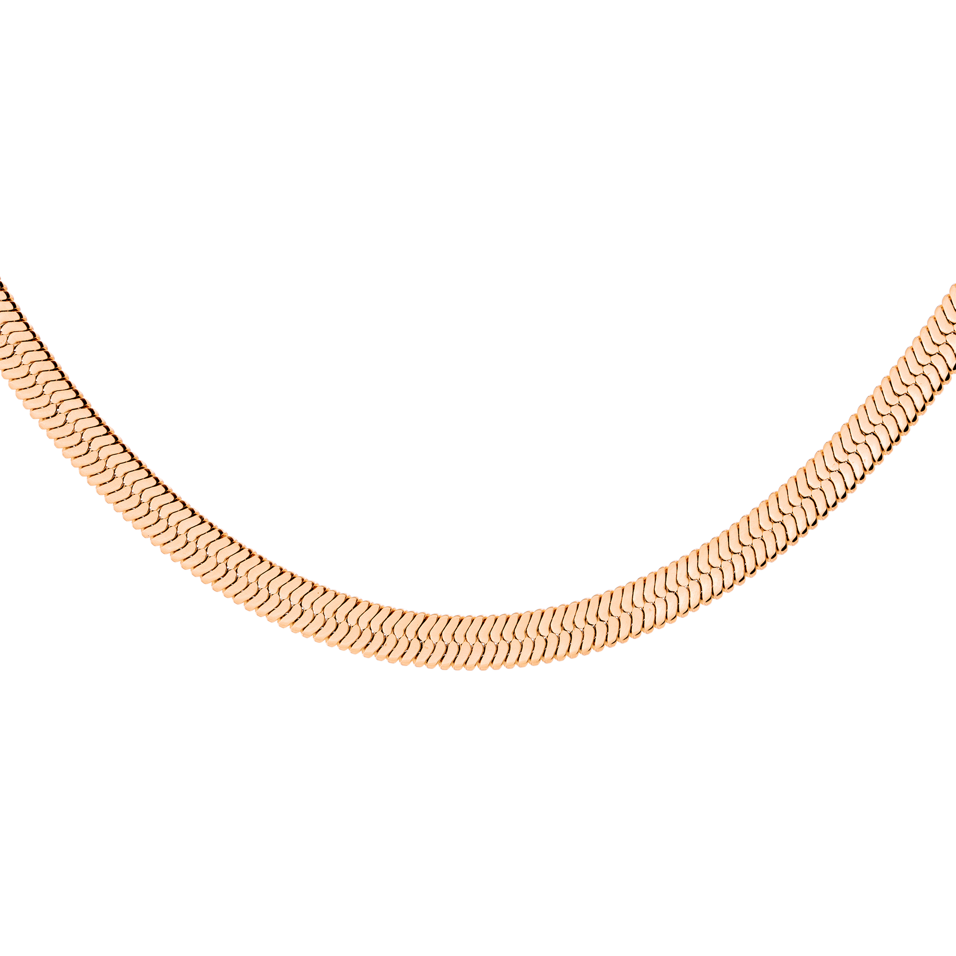 Rose gold herringbone necklace top