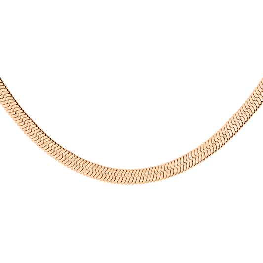 Bold Herringbone Necklace Rose Gold