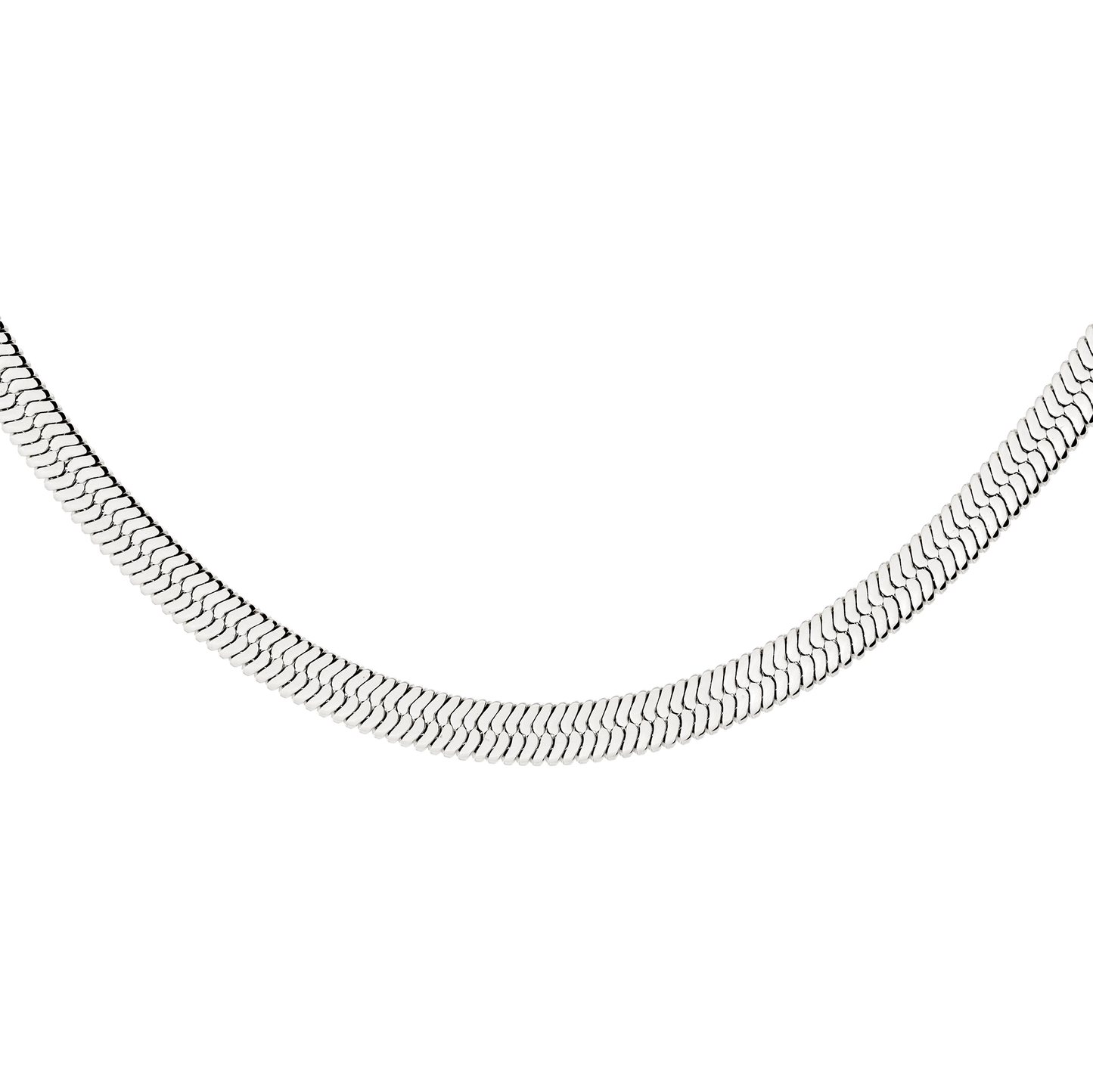 Bold Herringbone Necklace Silver