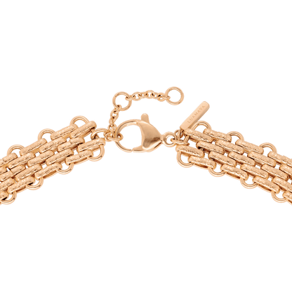 Bold Mesh Necklace Rose Gold