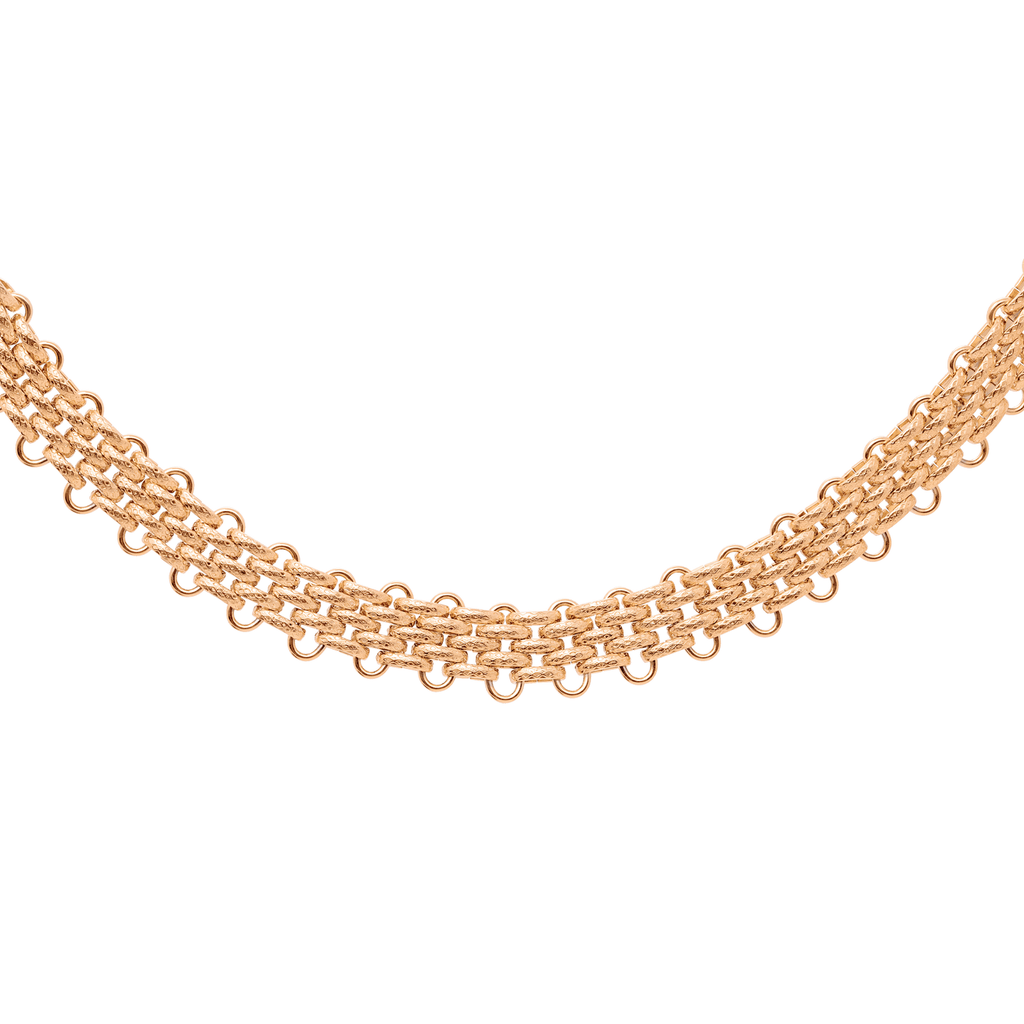Bold Mesh Necklace Rose Gold