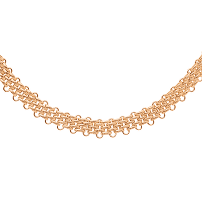 Bold Mesh Necklace Rose Gold