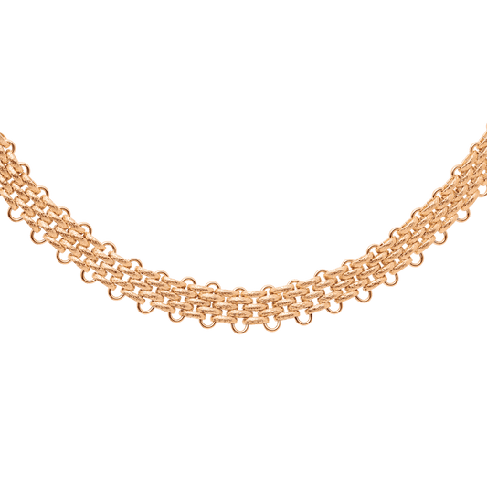 Bold Mesh Necklace Rose Gold