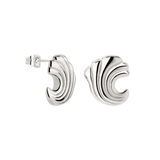 Bold Wave Studs Silver