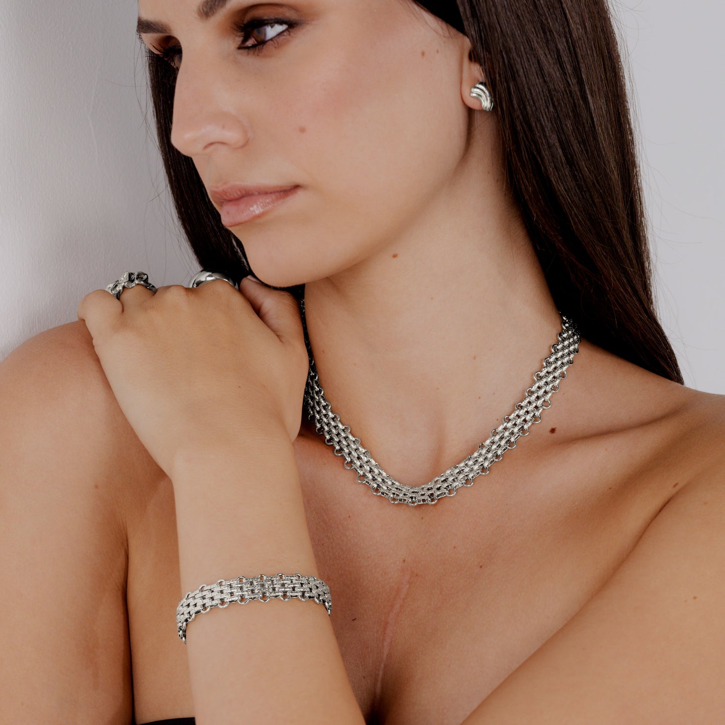 Bold Mesh Bundle Silver