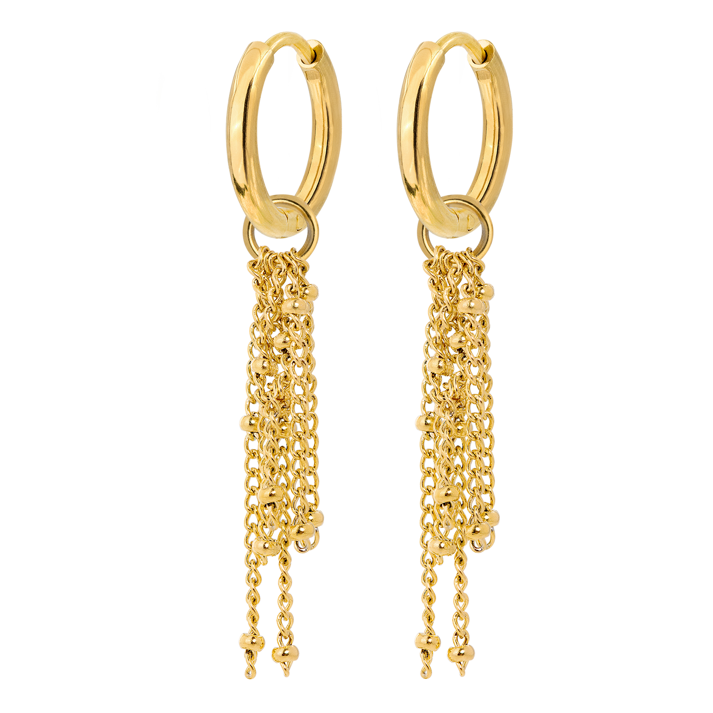 Chain Overload Hoop Set Small Gold