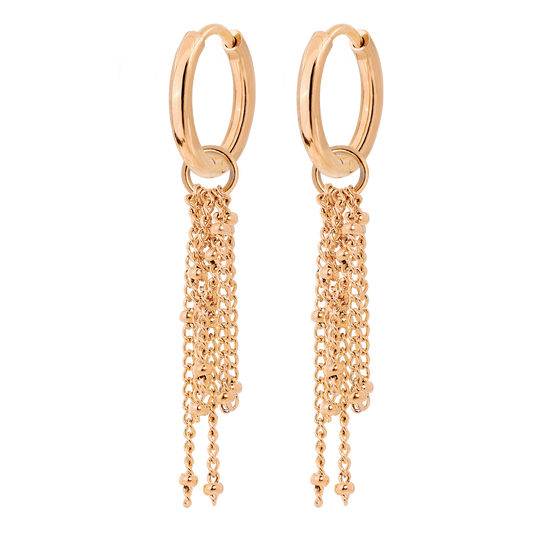 Chain Overload Hoop Set Small Rose Gold