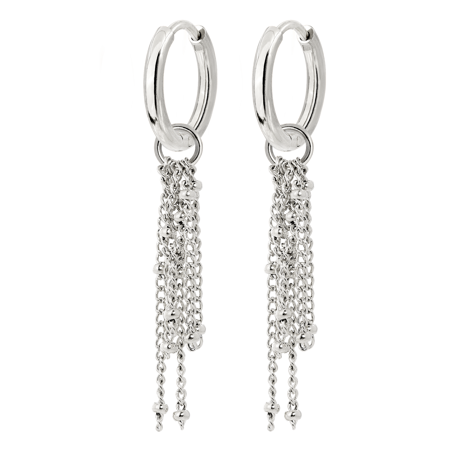 Chain Overload Hoop Set Small Silver