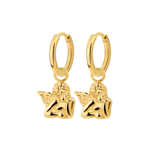 Cherub Hoop Set Small Gold