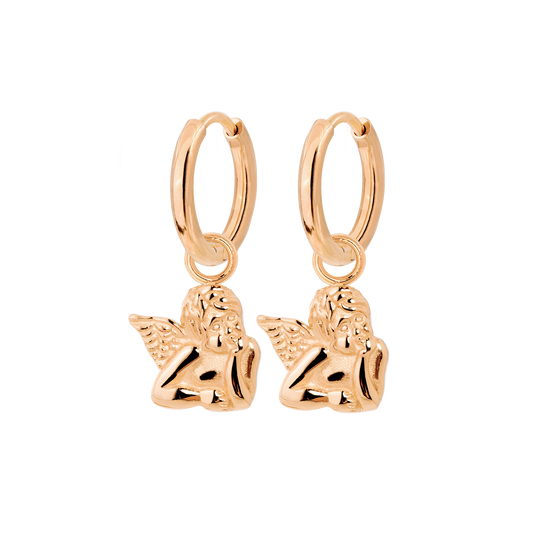 Cherub Hoop Set Small Rose Gold