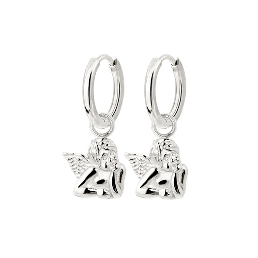 Cherub Hoop Set Small Silver