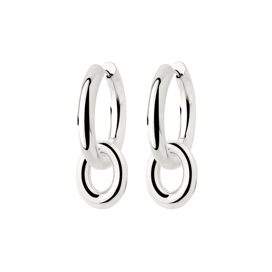 Chunky Oval Donut Hoop Set Medium Silver