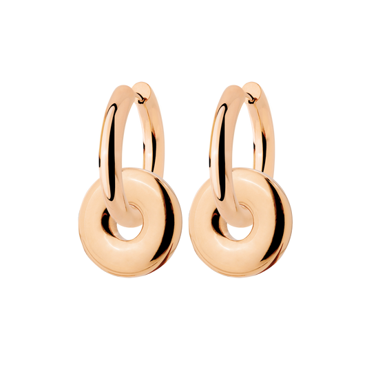 Chunky Sleek Donut Hoop Set Medium Rose Gold