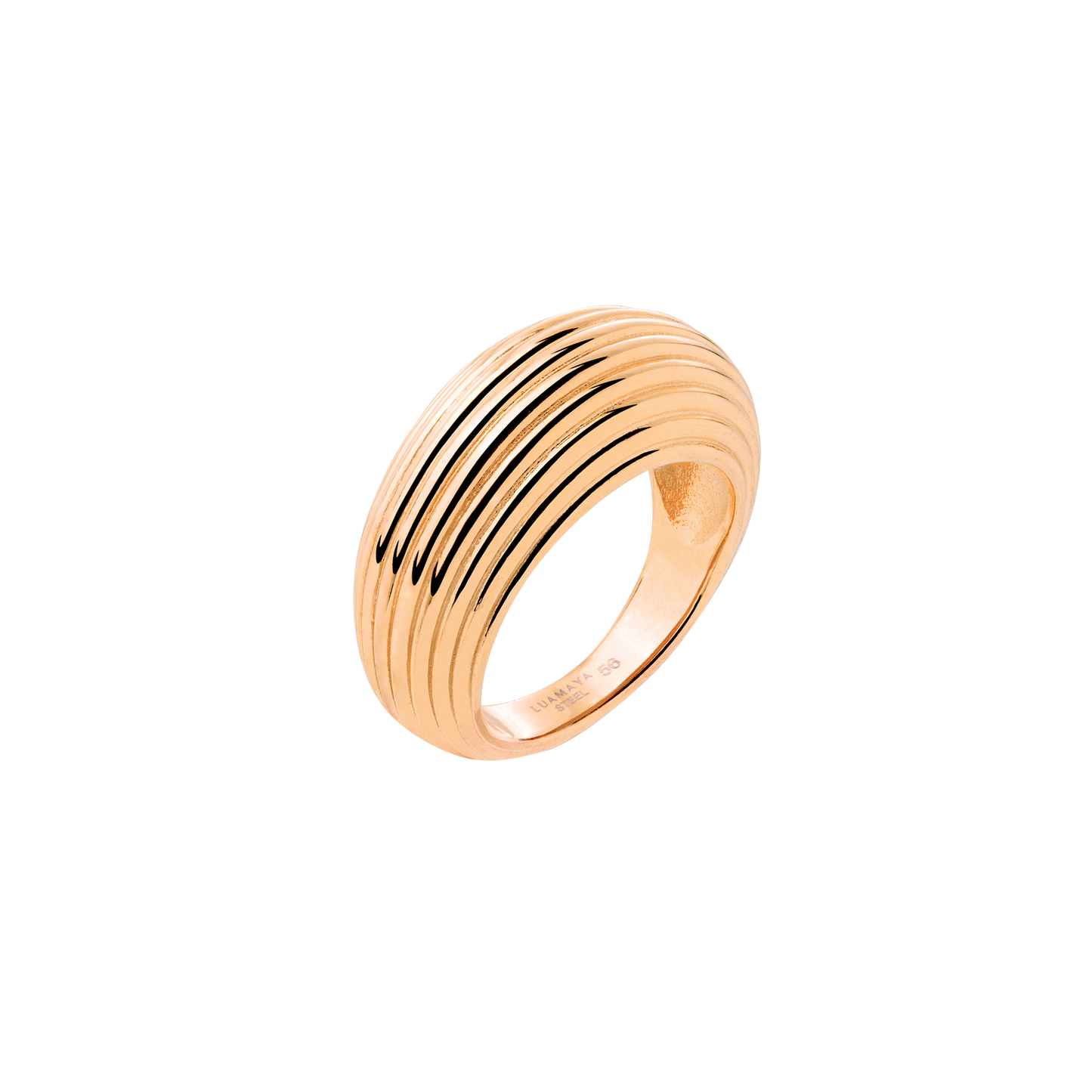 Chunky Stripes Ring Rose Gold