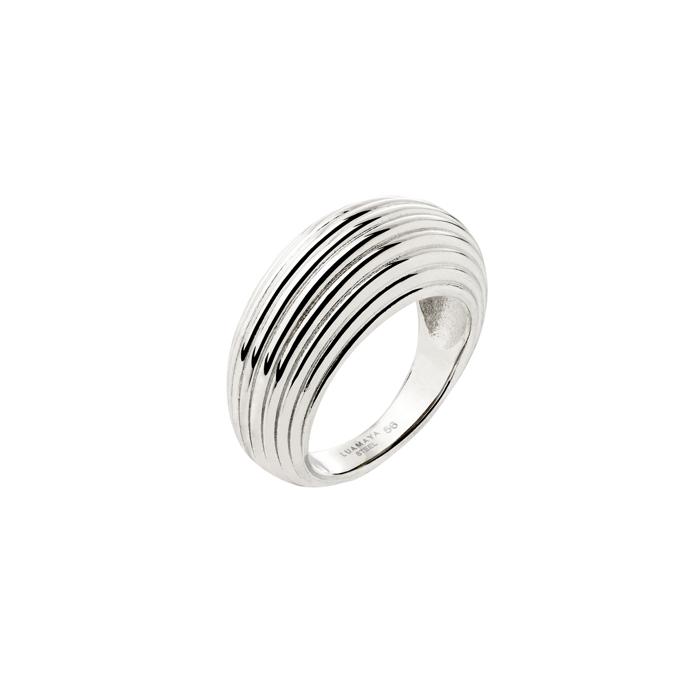 Chunky Stripes Ring Silver