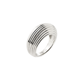 Chunky Stripes Ring Silver