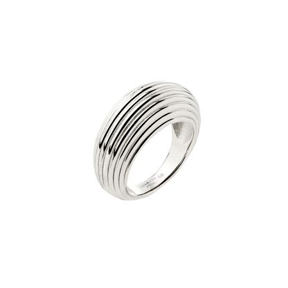 Chunky Stripes Ring Silver