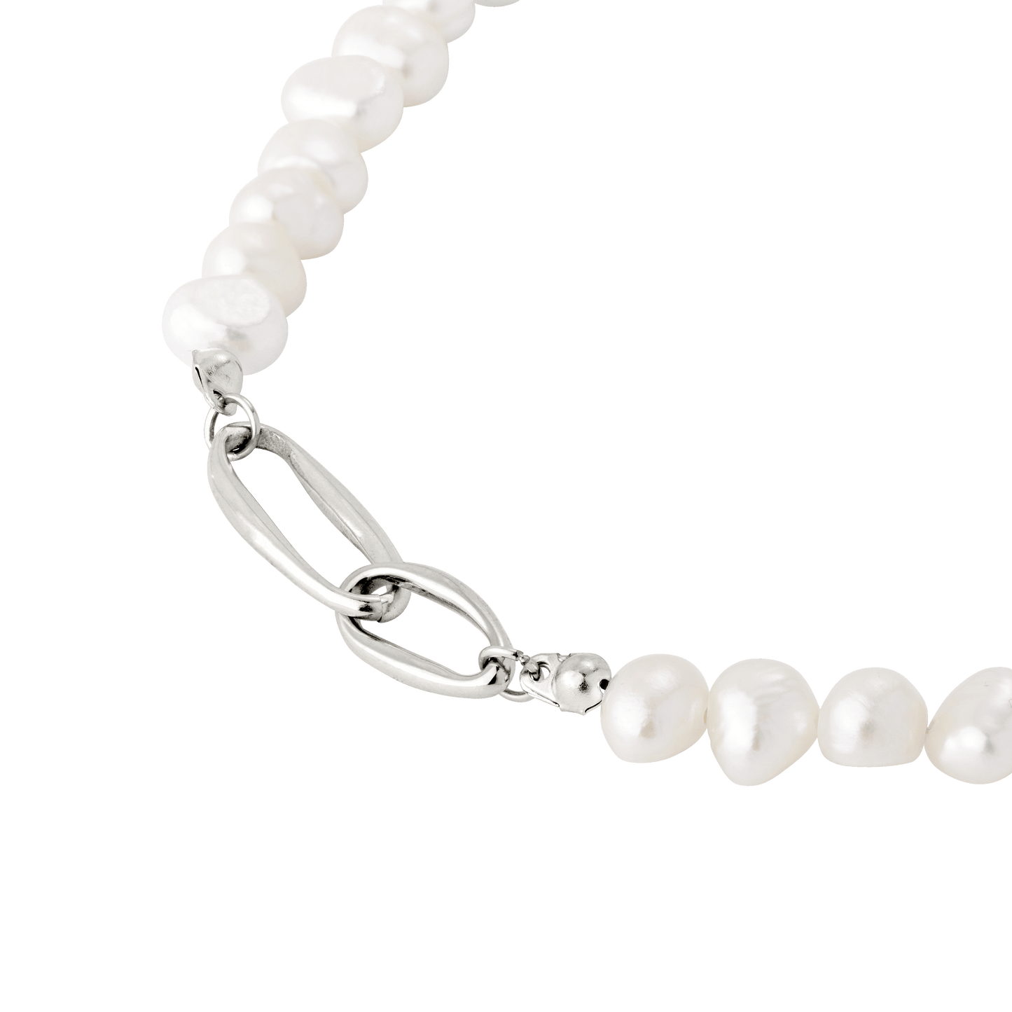Fluidity Pearl Necklace Silver