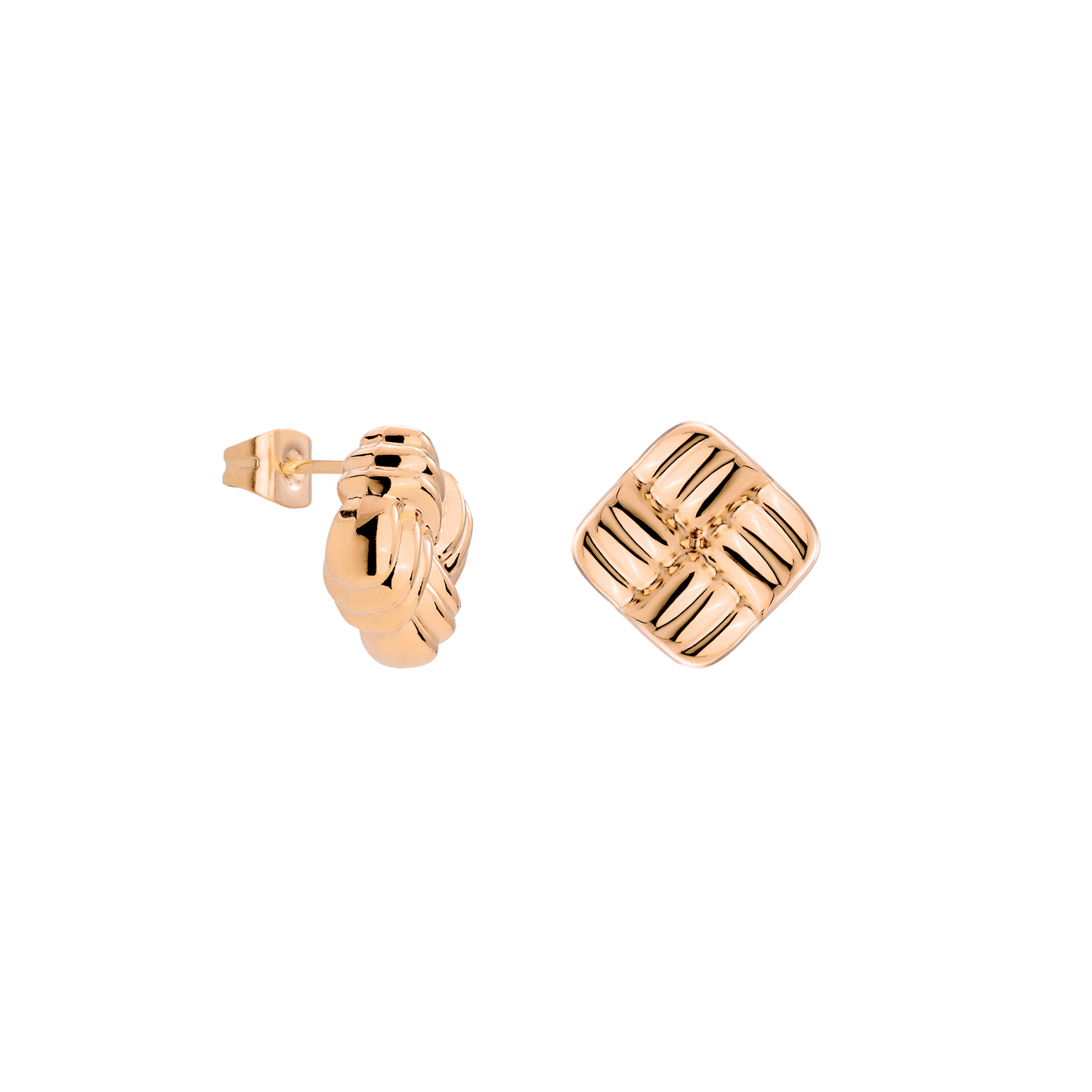 Granny Button Studs Small Rose Gold