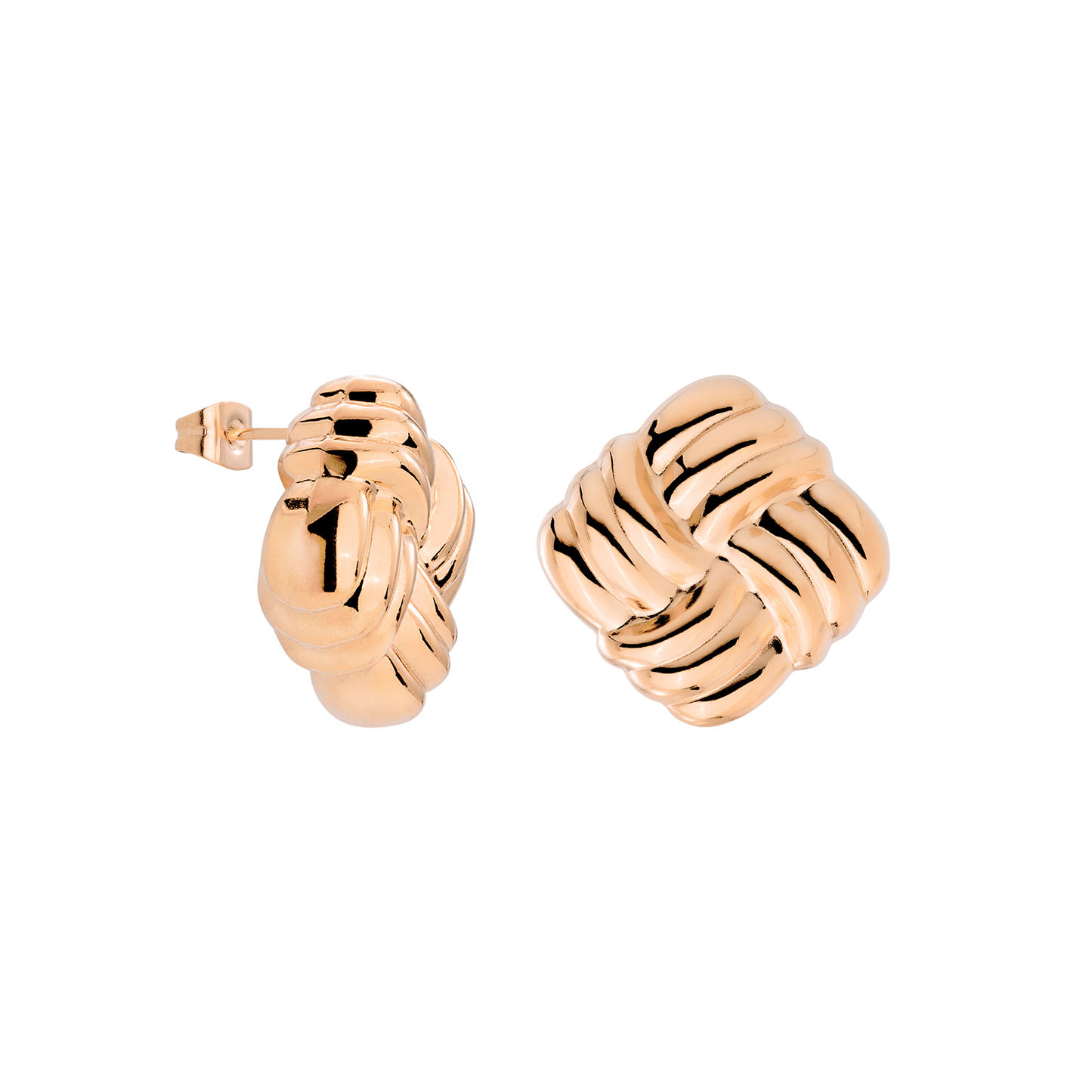 Granny Button Studs Large Rose Gold