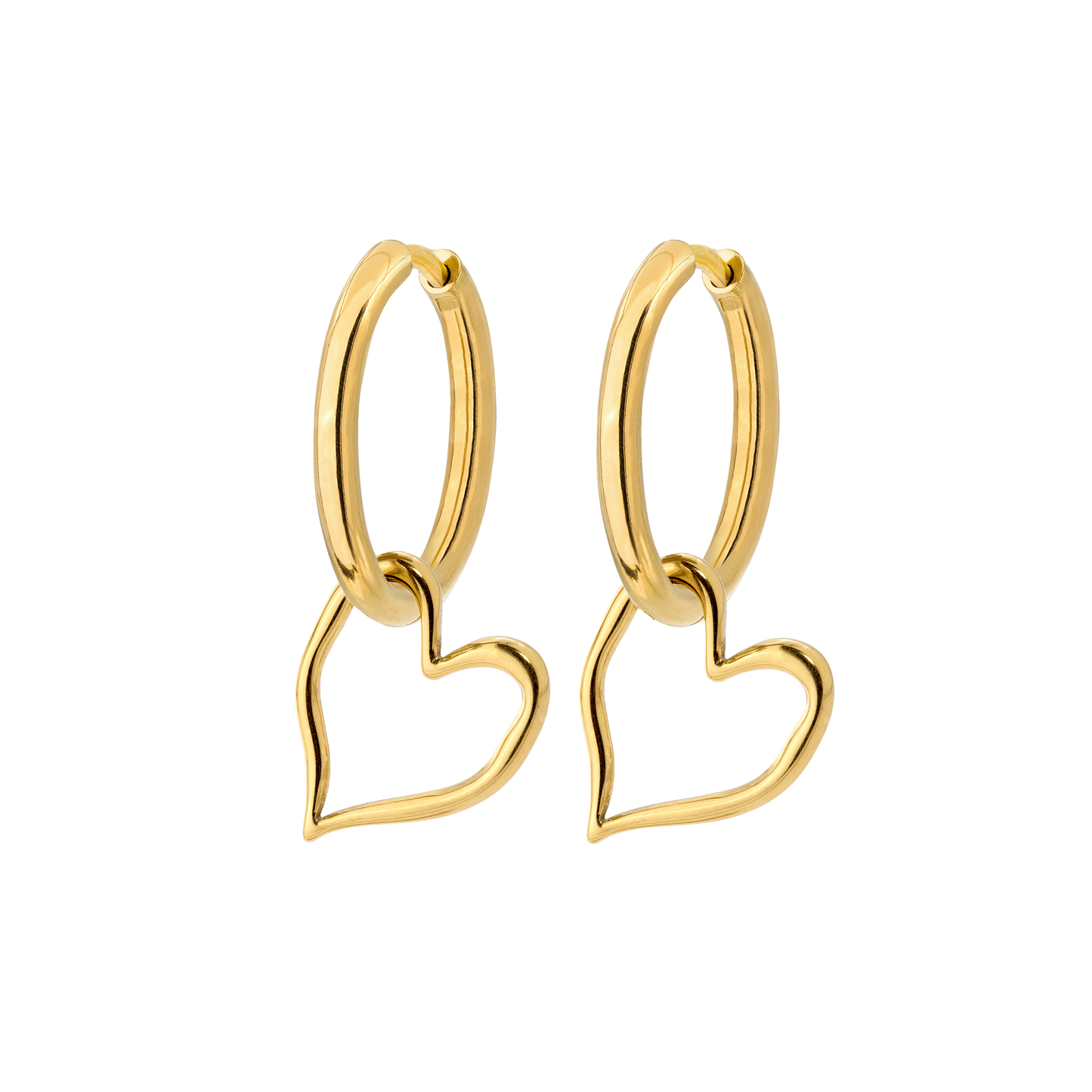 Melting Heart Hoop Set Medium Gold