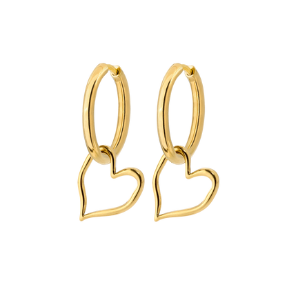 Melting Heart Hoop Set Medium Gold