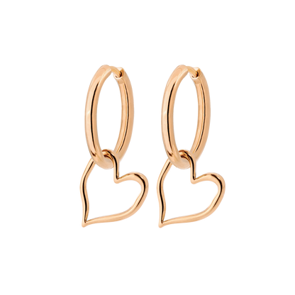 Melting Heart Hoop Set Medium Rose Gold