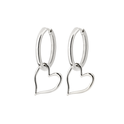 Melting Heart Hoop Set Medium Silver