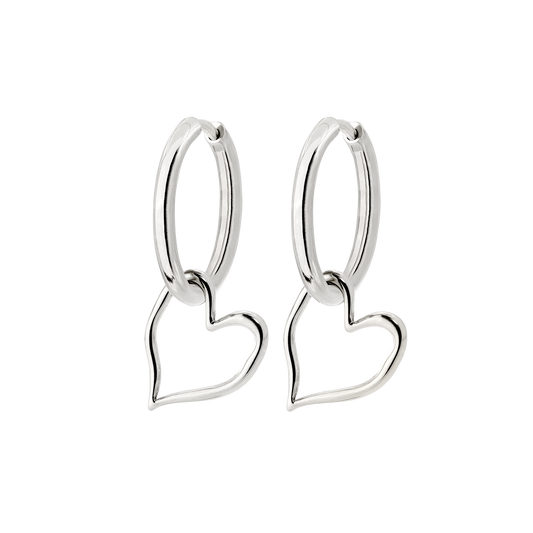 Melting Heart Hoop Set Medium Silver