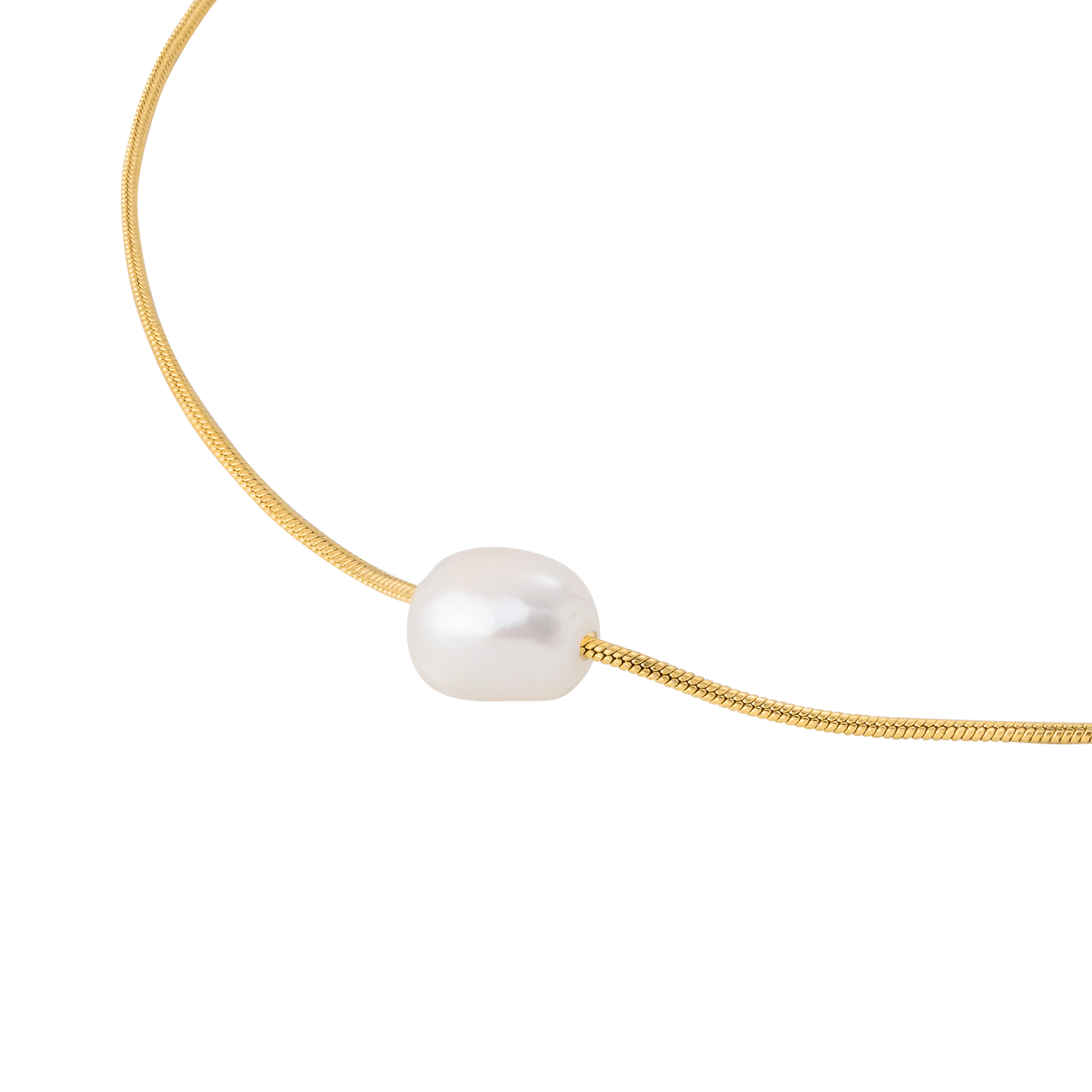 Minimalist Pearl Necklace Gold