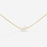 Minimalist Pearl Necklace Gold
