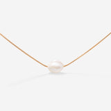 Minimalist Pearl Necklace Rose Gold