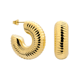 Spiral of Love Hoop Studs Large Gold