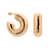 Spiral of Love Hoop Studs Large Rose Gold