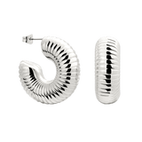 Spiral of Love Hoop Studs Large Silver