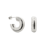 Spiral of Love Hoop Studs Small Silver