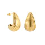 Textured Droplet Studs Large Gold