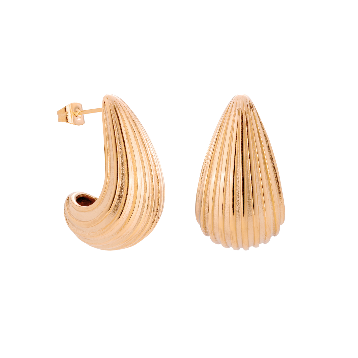 Textured Droplet Studs Large Rose Gold