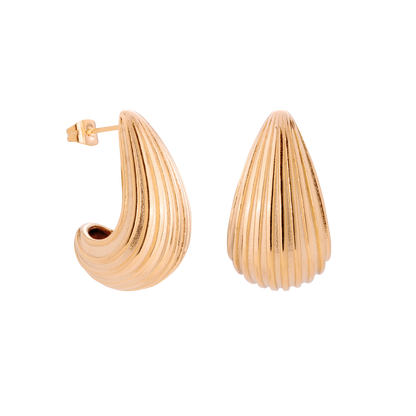 Textured Droplet Studs Large Rose Gold