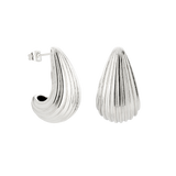 Textured Droplet Studs Large Silver