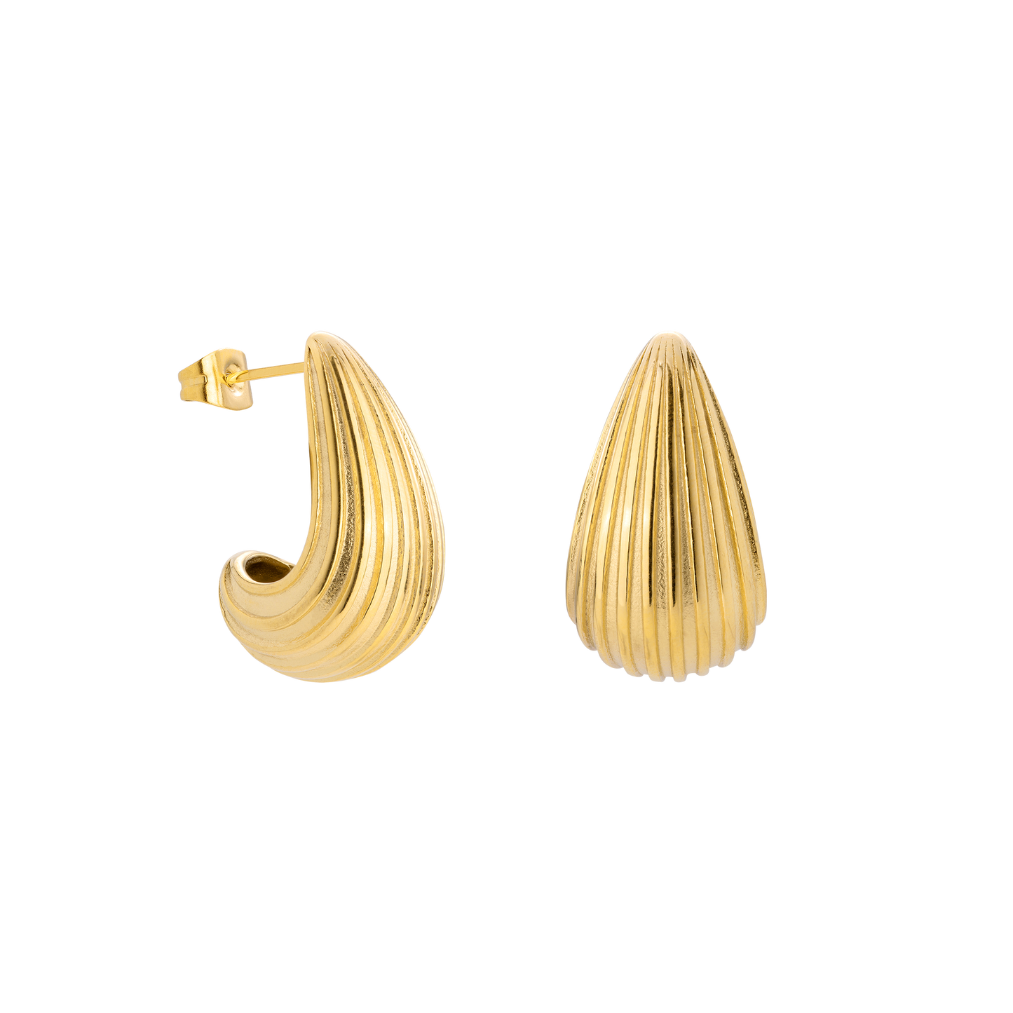 Textured Droplet Studs Small Gold