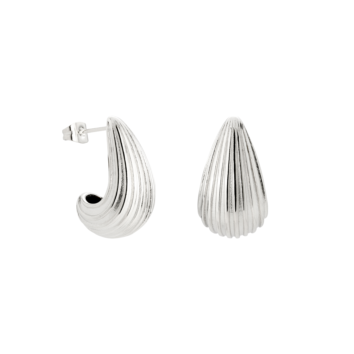 Textured Droplet Studs Small Silver