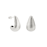 Textured Droplet Studs Small Silver