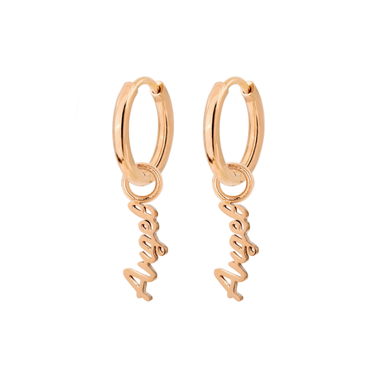 The Angel Hoop Set Small Rose Gold