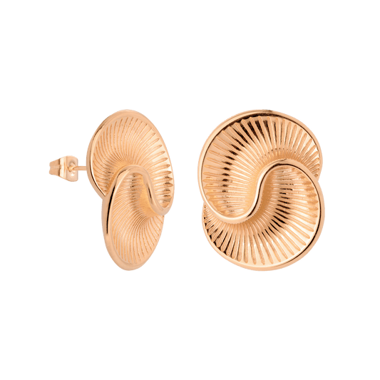 Winding Spiral Studs Rose Gold