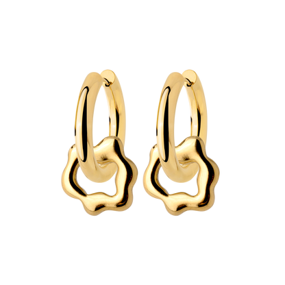 Chunky Melting Donut Hoop Set Medium Gold