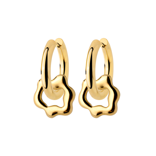 Chunky Melting Donut Hoop Set Medium Gold
