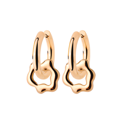 Chunky Melting Donut Hoop Set Medium Rose Gold