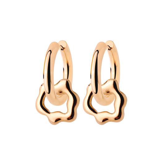 Chunky Melting Donut Hoop Set Medium Rose Gold